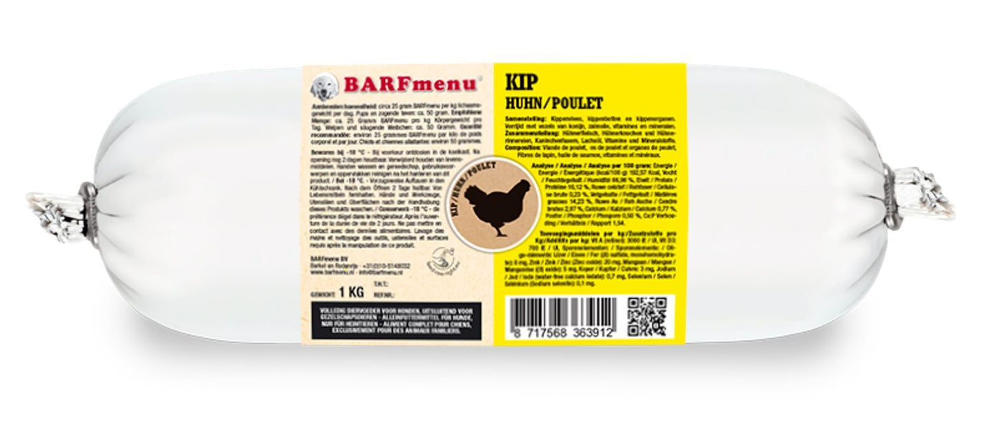 BARFmenu Kip diepvriesvoer hond 1 kg