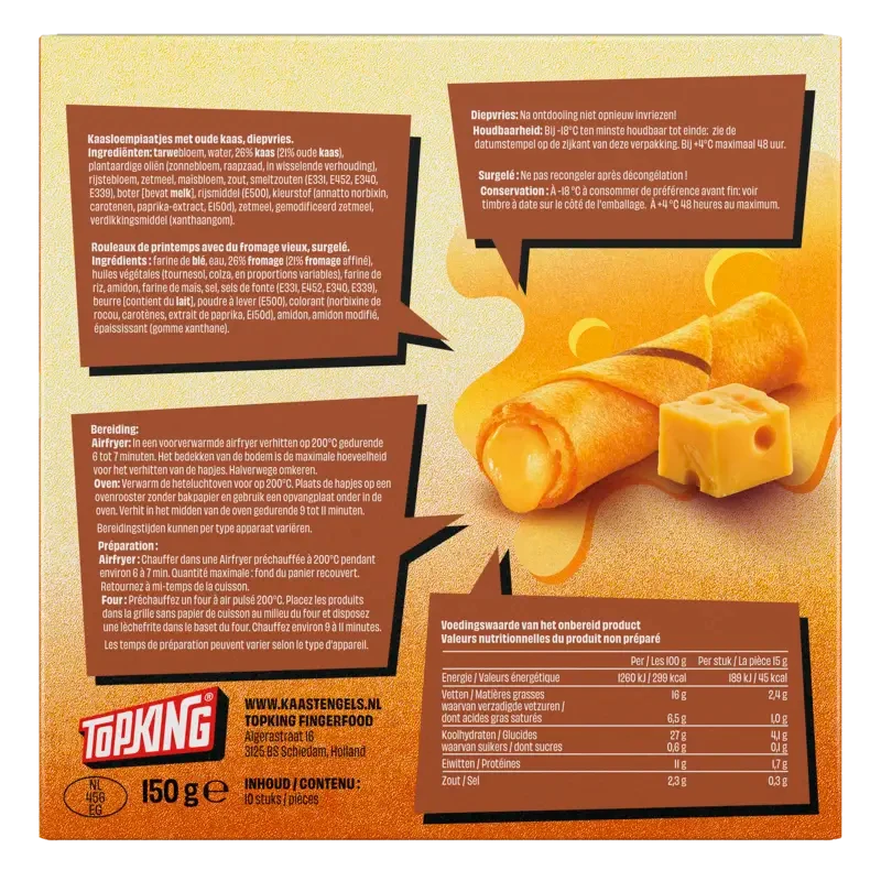 Topking Kaastengels oude kaas oven & airfryer