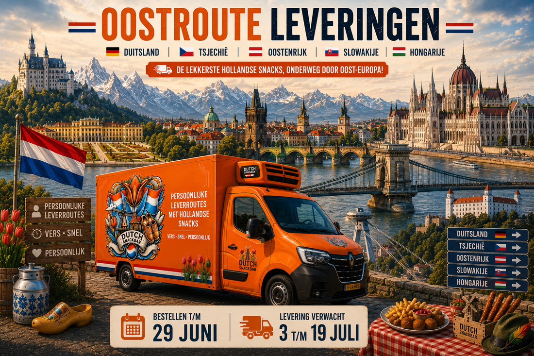 Oostroute Juli 2026 | Nederlandse snacks in DE, CZ, AT & HU