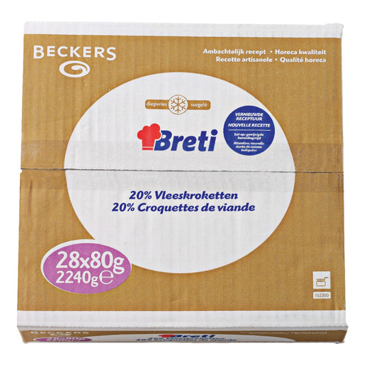 Breti - Vleeskroketten 20% vlees - 28 pieces à 80 grams - The Dutch Snackshop