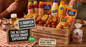 Dutch snack bar with various snacks and drinks on a table.