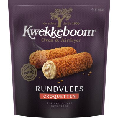 Kwekkeboom Oven & airfryer rundvlees croquetten 4 pc - The Dutch Snackshop