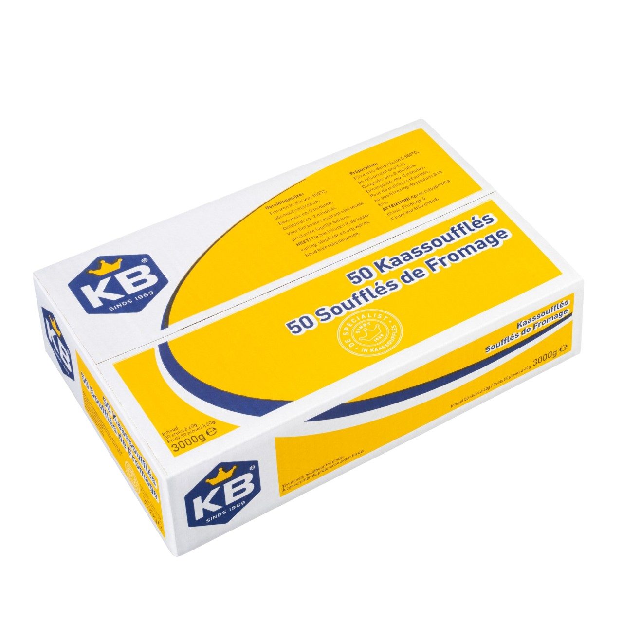 KB - Kaassoufflé (vegetarian) - 50 pieces à 60 grams - The Dutch Snackshop