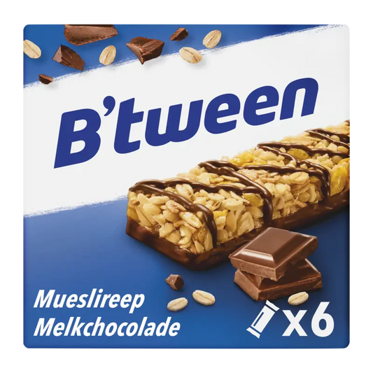 Hero B'tween mueslireep melkchocolade 6 x 25 g