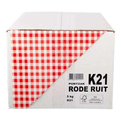 Take Dis Puntzak K21 ruit rood FSC - Doos 5 kg