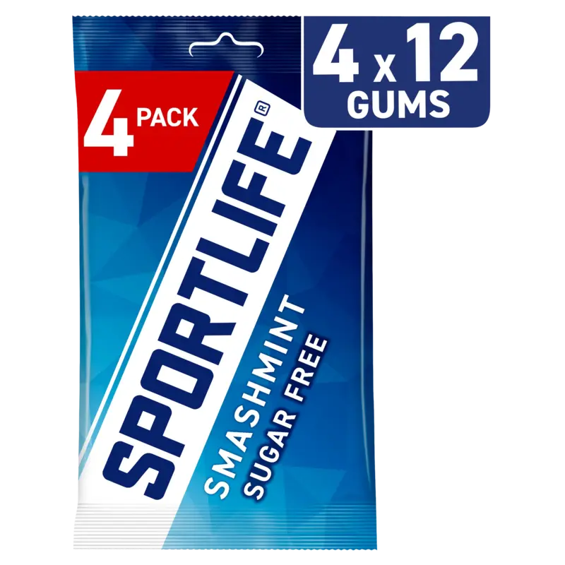 Sportlife Smashmint sugar free gums 4-pack 72 g